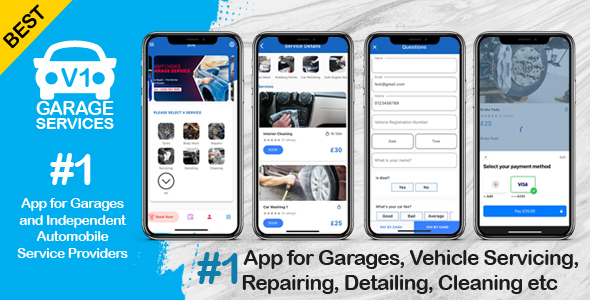 Flutter – Car Bike Van Truck Motor Vehicle Automobile Cleaning Detailing Servicing Repair Garage App