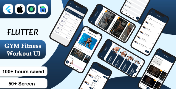 Flutter GYM Fitness Workout Android App Template + ios App Template | Best Home & Gym Workout UI