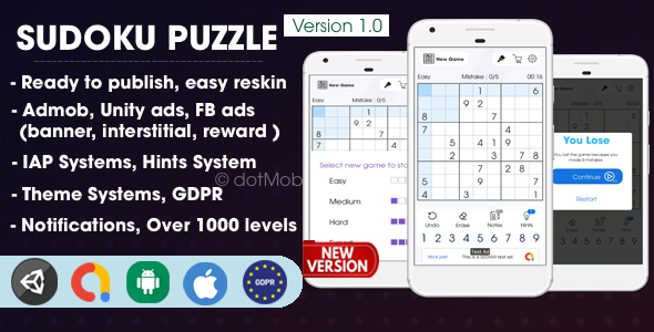 Sudoku Puzzle – Unity Template Project