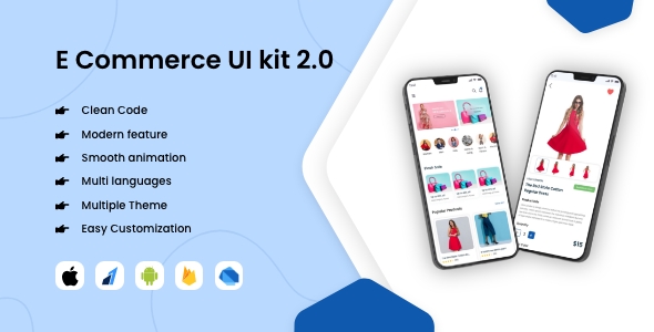 Flutter E-commerce UI Kit 2.0 supported