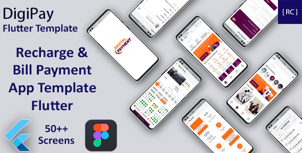 Recharge Ticket Booking & Bill | Online Payment Android + Online Payment iOS App Template | Flutter