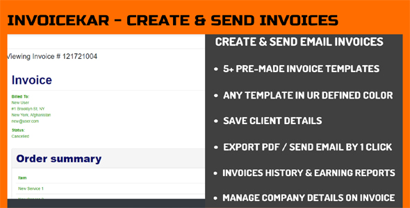 InvoiceKar – Invoice Management System – Create & Send Invoices by Email