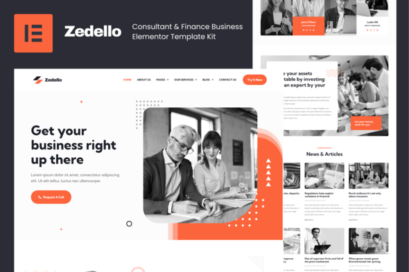 Zedello – Marketing consultant & Finance Industry Elementor Template Kit