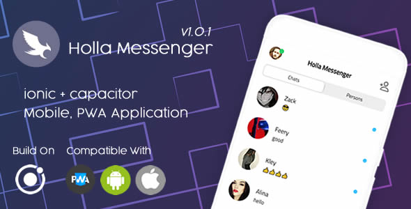 Holla Messenger – Ionic 6 – Pwa Mobile App