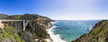 USA, California, Titanic Sur, Pacific Float, Nationwide Scenic Byway, Bixby Creek Bridge, California Sigh