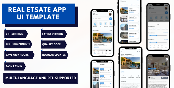 Precise estate UI Template Flutter + iOS + Android app