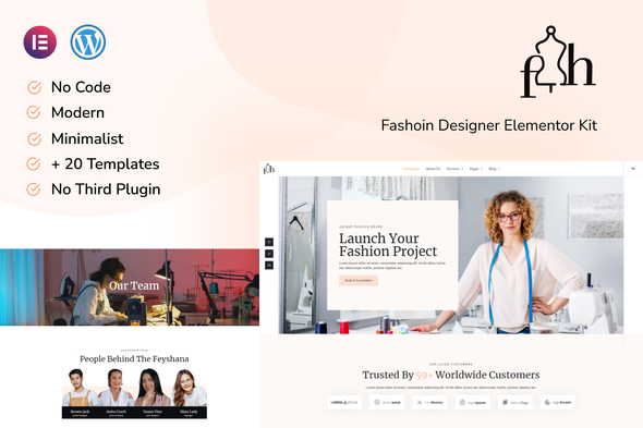 Feyshana – Model Model designer Elementor Template Equipment