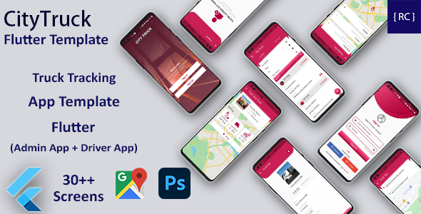 Truck Tracking Android + iOS App Template | 2 Apps | Truck App | Flutter 2 | CityTruck