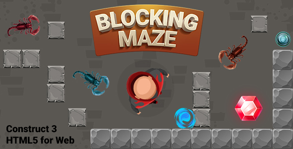 Blocking Maze Game (Manufacture 3 | C3P | HTML5) Never-ending Game