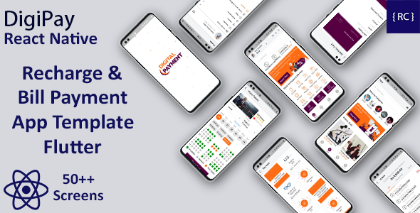 Online Recharge Tag Booking & Bill Payment App Template in React Native