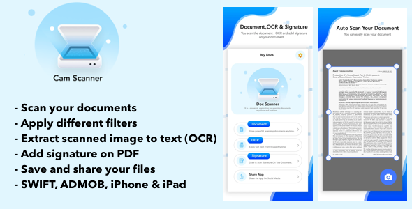 Doc Scanner – PDF Scanner Doc | SWIFT | ADMOB | READY TO SUBMIT