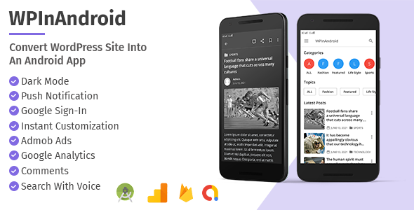 WPInAndroid – Make An Android App For Your WordPress Website