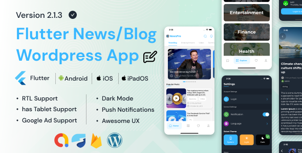 NewsPro – Flutter Recordsdata App For WordPress