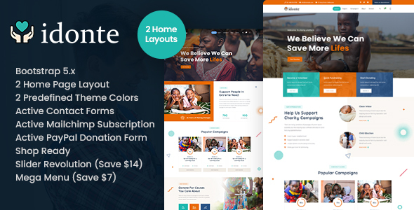 iDonte – Charity NonProfit HTML5 Template