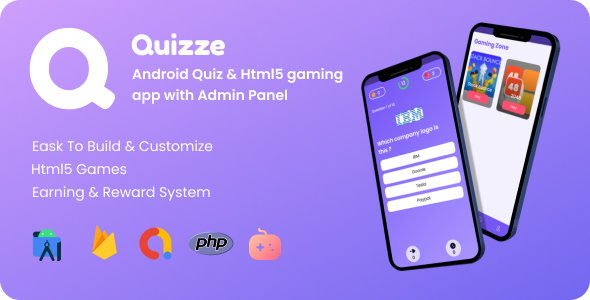 Quizze | Android Quiz App  |Android Quiz Elephantine Game | Android Studio Elephantine App + Admin Panel