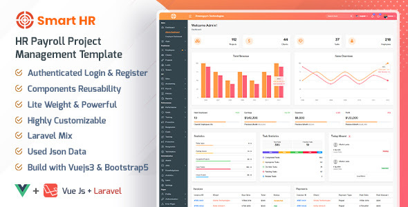 Smarthr – Vuejs + Laravel  Admin Template