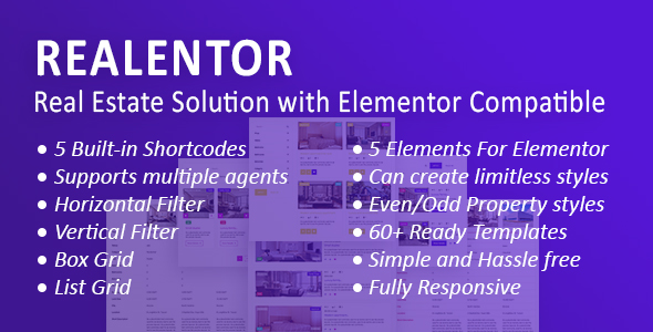 Realentor: Accurate Estate Plugin and Addons for Elementor of WordPress