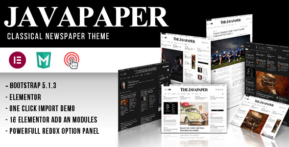 Javapaper – Traditional Newspaper Theme