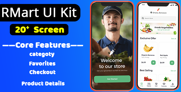 RMart-Grocery & Vegetables Flutter App  UI KIT | Flutter 2.0 Template