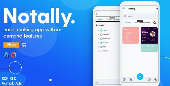 Notally – Notes Maker – Android App  with – Admob Adverts