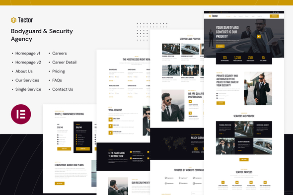 Tector | Bodyguard & Security Agency Elementor Template Equipment