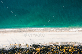 Aerial peek of helpful-looking out sandy seaside