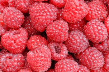 Meals background of fresh raspberries