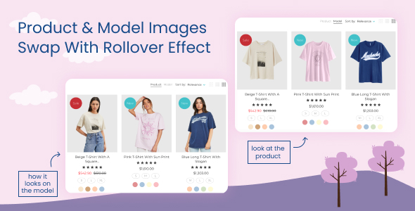 Product & Mannequin Photos Swap Rollover on Class Page