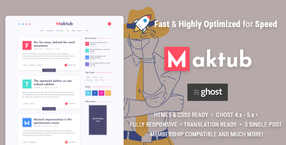 Maktub – Minimal & Lightweight Blog for Ghost