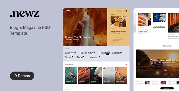 Newz – Blog & Journal PSD Template