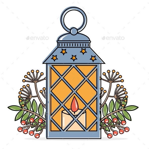 Interior Landscape Autumn Lantern Embellished with