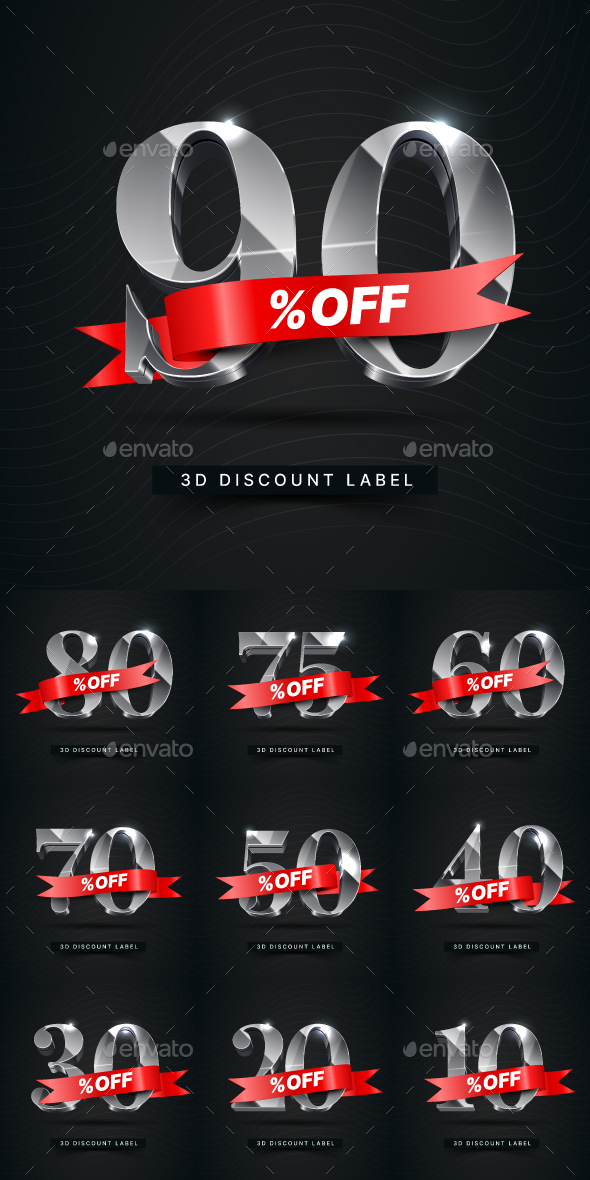 3D Bargain Numbers For Sale Promotions and Occasions