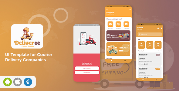 Deliveree – UI Template for Courier & Delivery Corporations (Flutter)