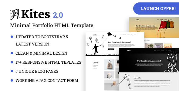 Kites – Minimal HTML Portfolio Template