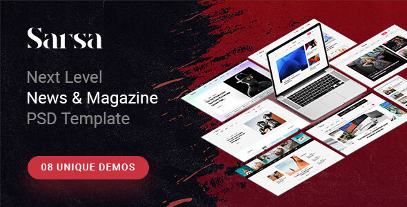 Sarsa – Recordsdata & Magazine PSD Template