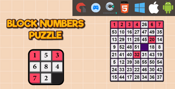 Block Numbers Puzzle – HTML5 Game – Web, Cell and FB Rapid video games(C3p and HTML5)