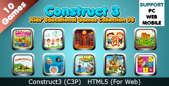 Formative years Tutorial Games Series 05 (Construct 3 | C3P | HTML5) 10 Games