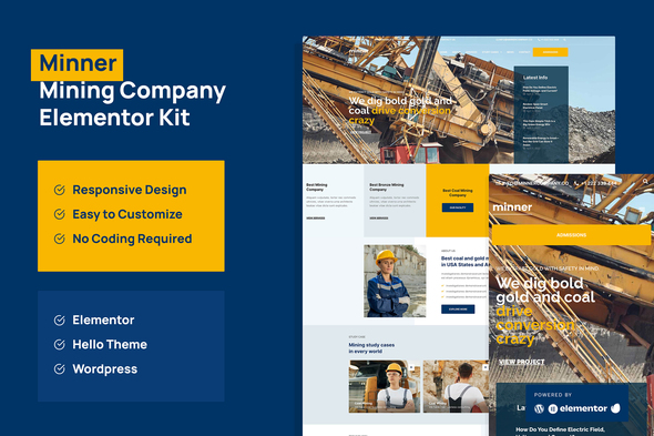 Minner – Construction & Building Elementor Template Bundle