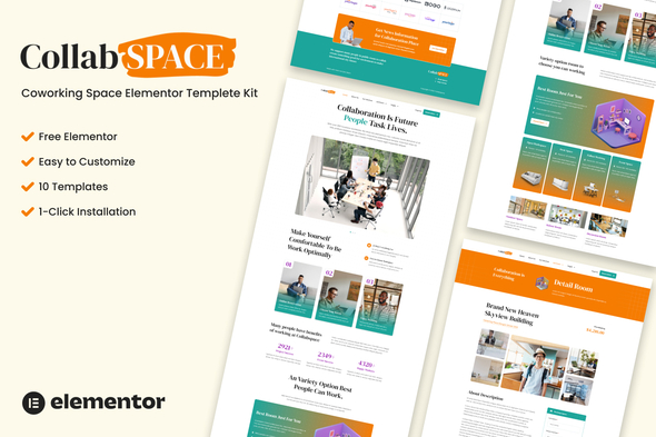 Collabspace – Coworking Dwelling Elementor Template Kit