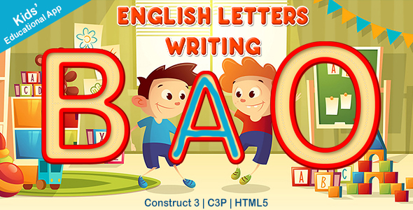 English Capital Letters Writing App (Construct 3 | C3P | HTML5) Kids Educational Game