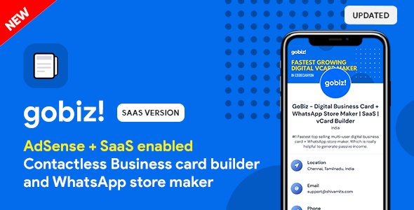 GoBiz – Digital Business Card Maker | Saas | vCard Builder