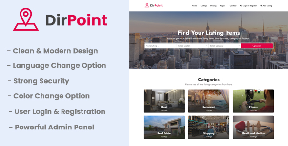 DirPoint – Ultimate Business Directory Listing CMS