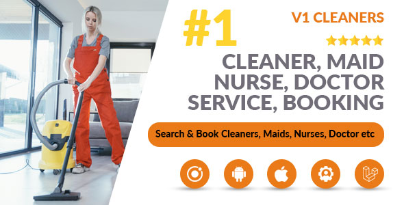 Book Cleaners Online Cleaning Services Search Cleaner Booking System (User App + Cleaner App + Admin