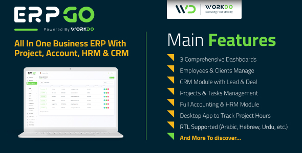 ERPGo – All In One Business ERP With Project, Account, HRM & CRM