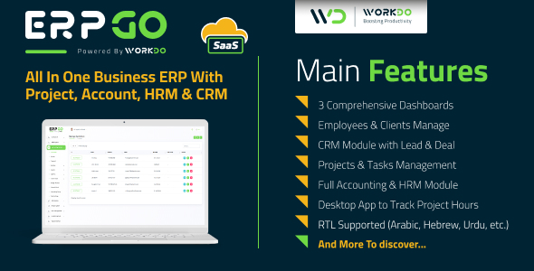 ERPGo SaaS – All In One Business ERP With Project, Account, HRM & CRM