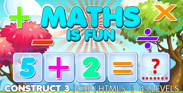 Maths is Fun Kids Learning Game (Construct 3 | C3P | HTML5) Educational Mathematical Game