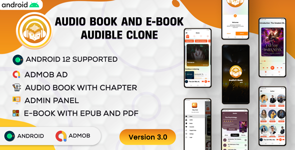 Android Audio book – Audible | Audiobok WIth Chapter | Home Section |  Android App | Admob