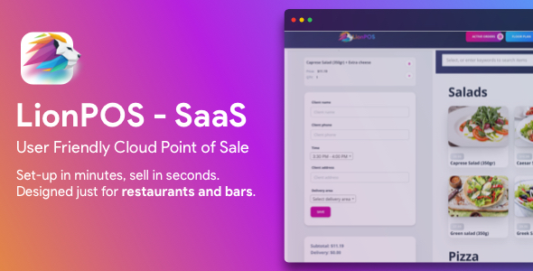 Lion POS – SaaS Point Of Sale Script for Restaurants and Bars with floor plan