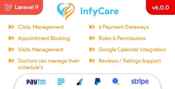 InfyCare – Laravel Clinic Management Appointment Booking System