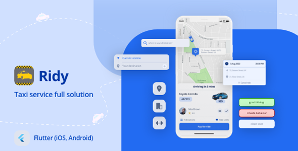 Ridy Flutter – Full Taxi solution